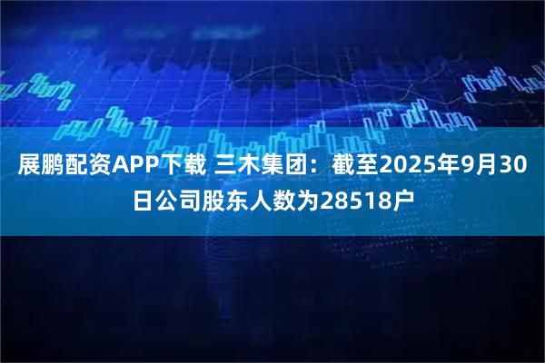 展鹏配资APP下载 三木集团：截至2025年9月30日公司股东人数为28518户