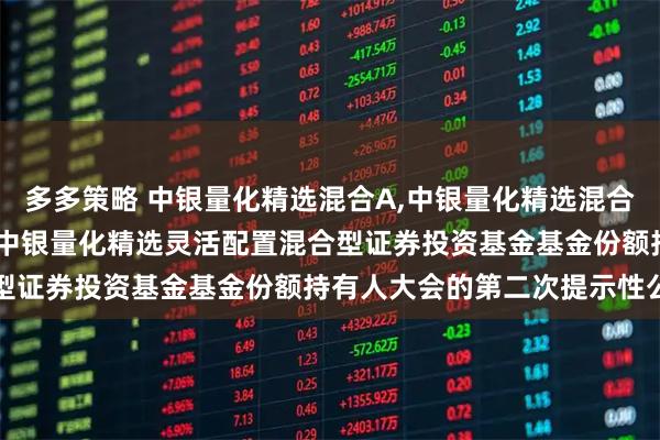 多多策略 中银量化精选混合A,中银量化精选混合C: 关于以通讯方式召开中银量化精选灵活配置混合型证券投资基金基金份额持有人大会的第二次提示性公告